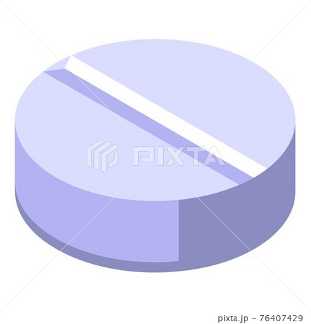 Flu round pill icon, isometric style 76407429