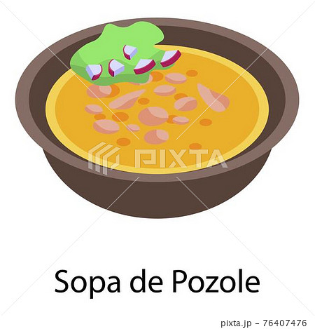 Sopa de pozole icon, isometric style 76407476