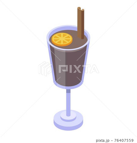 Mulled wine icon, isometric style Mulled wine icon, isometric style 76407559