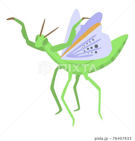 Flying mantis icon, isometric style 76407635