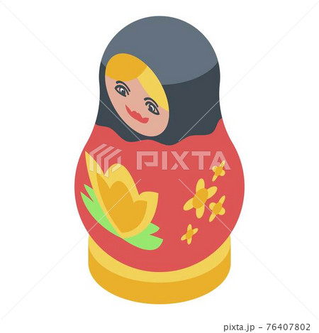 Matryoshka icon, isometric style 76407802