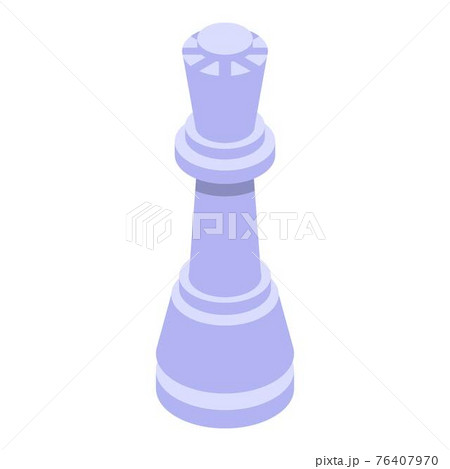 White queen chess icon, isometric style White queen chess icon, isometric style 76407970