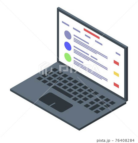 Parcel tracking laptop icon, isometric style 76408284