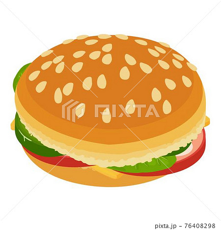 large burger icon, isometric style large burger icon, isometric style 76408298