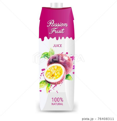 Fruit Juice Passion Fruit Packaging Isolated White Background 76408311