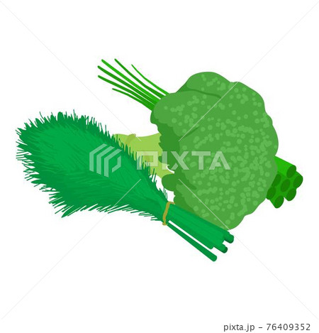 Green vegetables icon, isometric style Green vegetables icon, isometric style 76409352