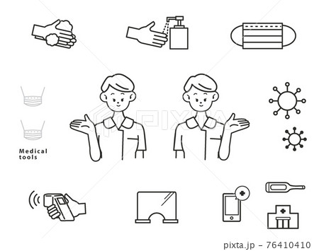 看護師 女性 案内セット 76410410