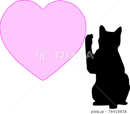 招き猫と可愛いハートの素材のイラスト素材