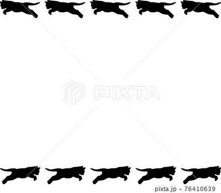ジャンプする猫のシルエットの背景素材のイラスト素材