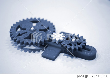 Abstract object printed by 3d printer on white background. 76410824