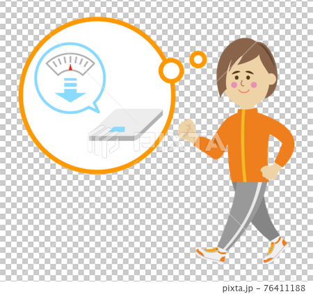 Illustration image of a woman exercising for a diet Illustration image of a woman exercising for a diet 76411188