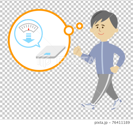 Illustration image of a man exercising for a diet Illustration image of a man exercising for a diet 76411189