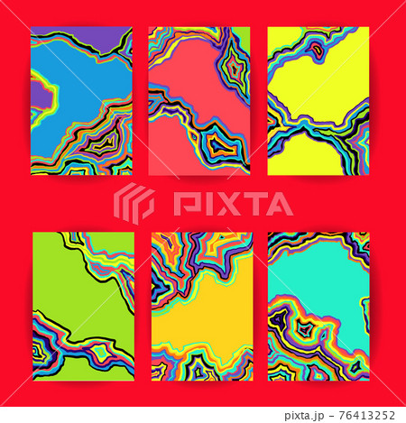 Marble template set. Bright abstract card collection. Vector illustration. Marble template set. Bright abstract card collection. Vector illustration. 76413252
