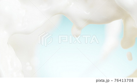 Splash of milk on a soft blue background 76413708