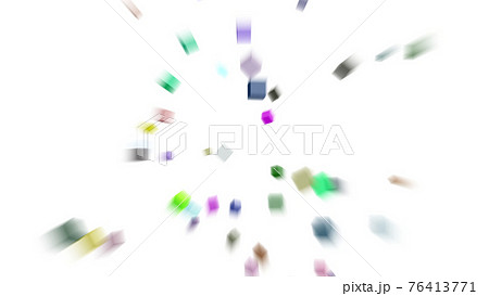 Cgキューブ 多数の転がる立方体の背景素材 ブラスと効果のイラスト素材
