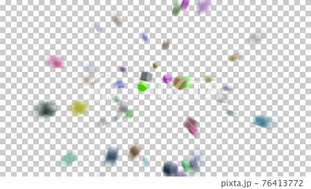 CGキューブ 多数の転がる立方体の背景素材 ブラスと効果 CGキューブ 多数の転がる立方体の背景素材 ブラスと効果 76413772