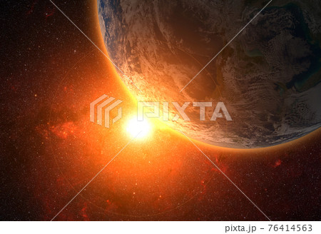 Earth, galaxy and Sun. Earth, galaxy and Sun. 76414563