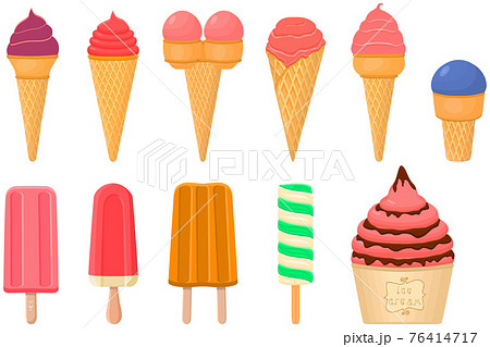 big kit ice cream popsicle different types in cone waffle cup big kit ice cream popsicle different types in cone waffle cup 76414717