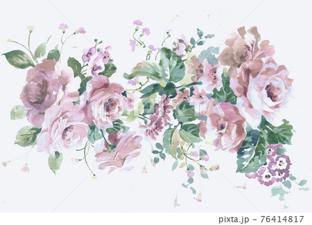 透明水彩 水彩画 花のイラスト素材