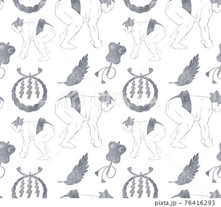 お相撲さんシルエット連続背景パターンのイラスト素材 76416293 Pixta