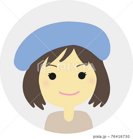 ゆるくてかわいい女性アイコン34のイラスト素材