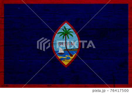 Flag of Guam. Wooden texture of the flag of Guam 76417500