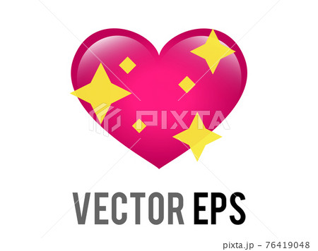 Vector glossy pink love heart icon with...のイラスト素材 [76419048] - PIXTA