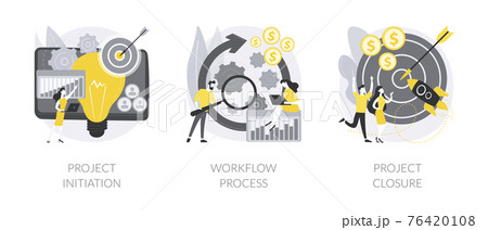 Project implementation abstract concept vector illustrations. 76420108