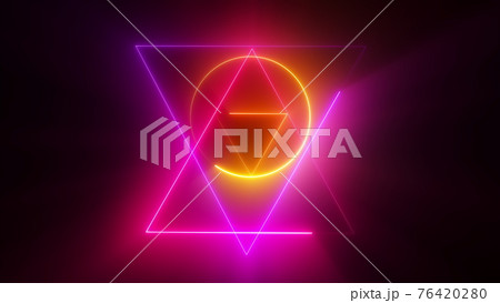 Magic pentagram in circle abstract background. 76420280