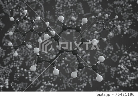 Divinylbenzene molecule made with balls, scientific molecular model. Chemical 3d rendering Divinylbenzene molecule made with balls, scientific molecular model. Chemical 3d rendering 76421196