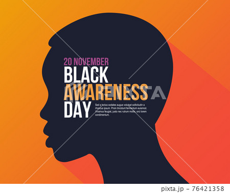 Black awareness day. Vector Illustration with woman silhouette 76421358