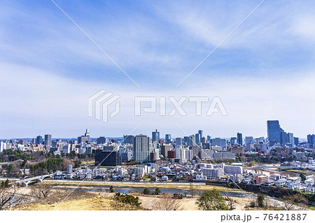 仙台城跡（青葉城）から見た仙台市街　俯瞰　仙台市青葉区 76421887