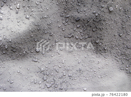Waterproof gray nylon fabric covered with water drops 76422180
