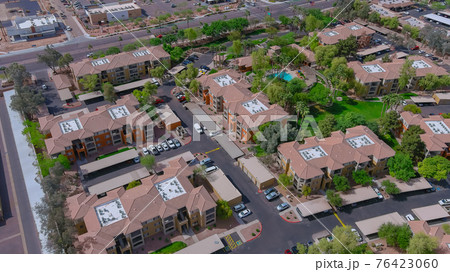 Aerial roofs of the houses in the urban landscape of a small sleeping area Phoenix Arizona US 76423060