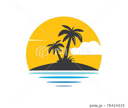 Palm tree icon of summer and travel logo vector illustration 76424335