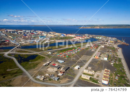 Aerial view of Tavayvaam village (on the right) and Anadyr city (on the left behind the river). Aerial view of Tavayvaam village (on the right) and Anadyr city (on the left behind the river). 76424799