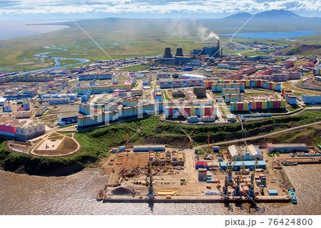 Top view of the city of Anadyr 76424800