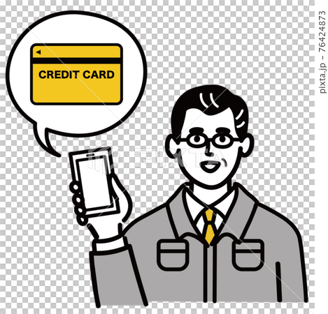 工作服男士中老年智能手機智能手機手機手機信用卡流行手繪 76424873