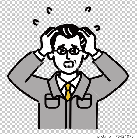 工作服男中年不耐煩流行手繪 76424876