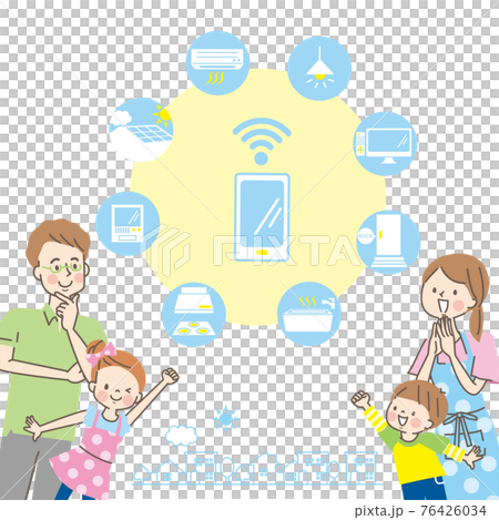 Smile family and home appliances icon 76426034