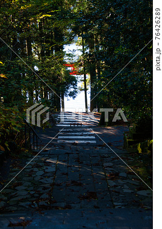 芦ノ湖に浮かぶ「平和の鳥居」 76426289