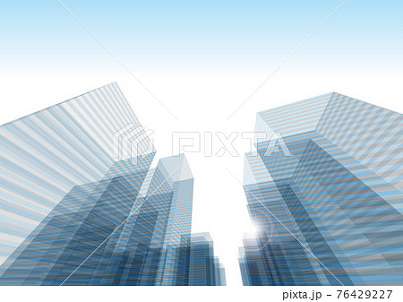 ビル　都市　オフィス街　透明感　バックグラウンド　ベクターイラスト 76429227