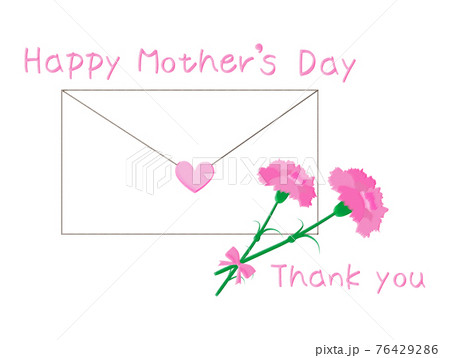 手紙とカーネーションピンク 76429286