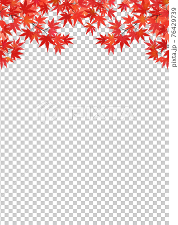 水彩風格楓葉與秋葉裝飾/框架材料(肖像) 水彩風格楓葉與秋葉裝飾/框架材料(肖像) 76429739
