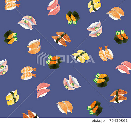 リアルなタッチ お寿司のイラストレーションのイラスト素材