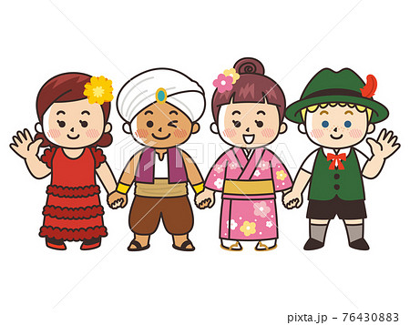 手を繋ぐ世界の子供たち　人種　国籍　平和 76430883
