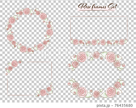 玫瑰花框 4 種設置 76435680
