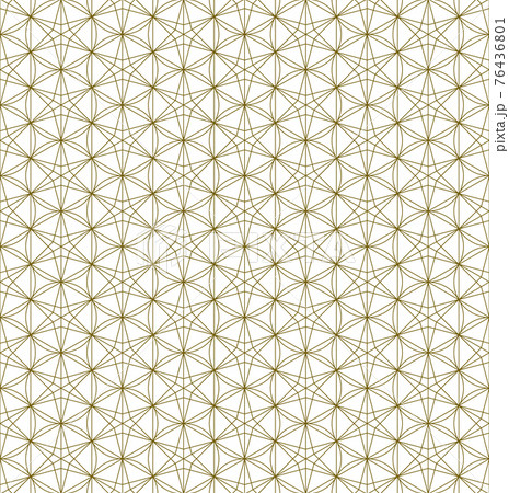 Seamless traditional Japanese ornament Kumiko.Golden color lines. 76436801