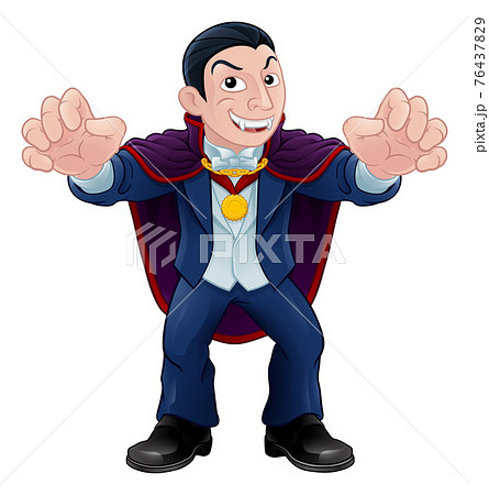Dracula Halloween Vampire Monster Cartoon 76437829