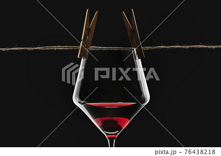 Abstract Dry Glass Of Red Wine 76438218